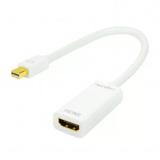 CABLU video LOGILINK adaptor Mini-DisplayPort (T) la HDMI (M) 15cm rezolutie maxima Full HD (1920 x 1080) la 60 Hz alb &amp;amp;quot;CV0036A&amp;amp;quot; foto