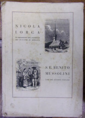 NICOLAE IORGA A S.E. BENITO MUSSOLINI (1936) foto