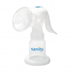 Pompa manuala de san Sanity Easy Comfort, polipropilena, pliabila, accesorii incluse, Alb