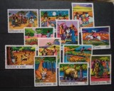 Guinea 1968 - Fauna , Legende africane , 2 serii x 6 valori , dantelate . MNH , Mi.480A-485A , 487A-492A