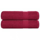 VidaXL Prosoape de duș 2 buc Bordeaux 70x140 cm 360 g/m&sup2; 100% bumbac