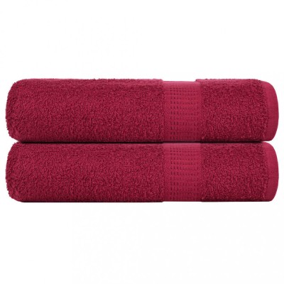 vidaXL Prosoape de baie 2 buc Bordeaux 100x150 cm 360 g/m&amp;sup2; 100% bumbac foto