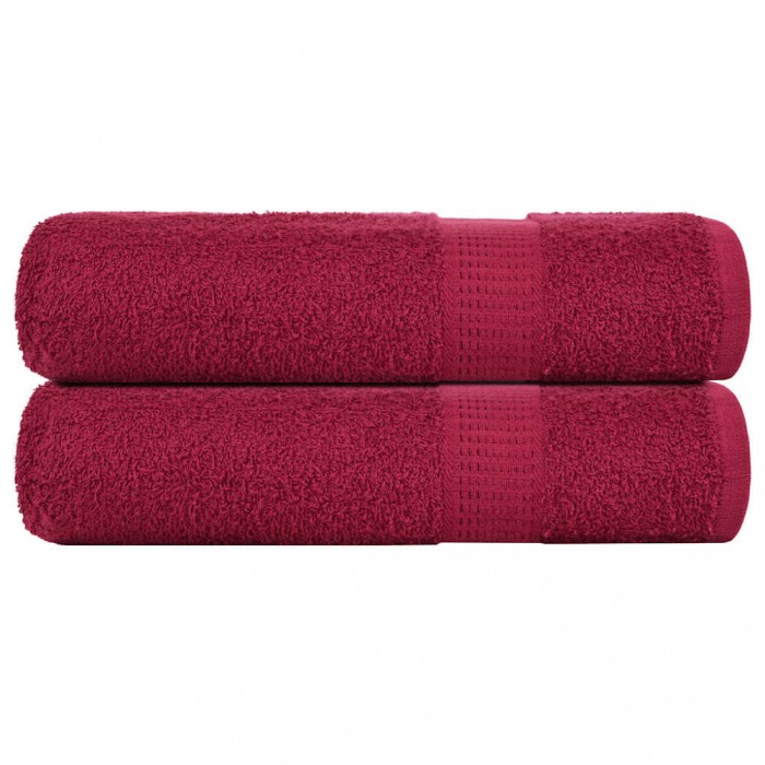 vidaXL Prosoape de baie 2 buc Bordeaux 100x150 cm 360 g/m&sup2; 100% bumbac