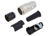 Conector M16 mufă tată lipire pe cablu 12 PIN 3A 32V drept
