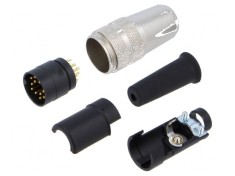 Conector M16 mufă tată lipire pe cablu 12 PIN 3A 32V drept