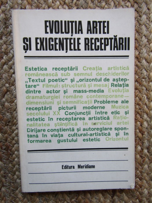 DUMITRU MATEI - EVOLUTIA ARTEI SI EXIGENTELE RECEPTARII