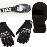 Cumpara ieftin Set accesorii moto -off road-atv-bicicleta-tricicleta:Ochelari,manusi si cagula, set Marime M
