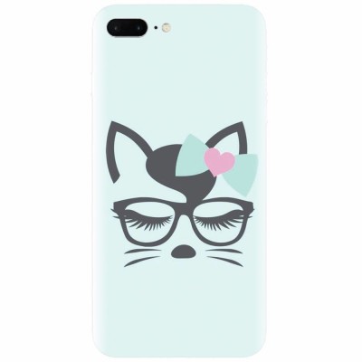 Husa silicon pentru Apple Iphone 8 Plus, Angel Cat foto