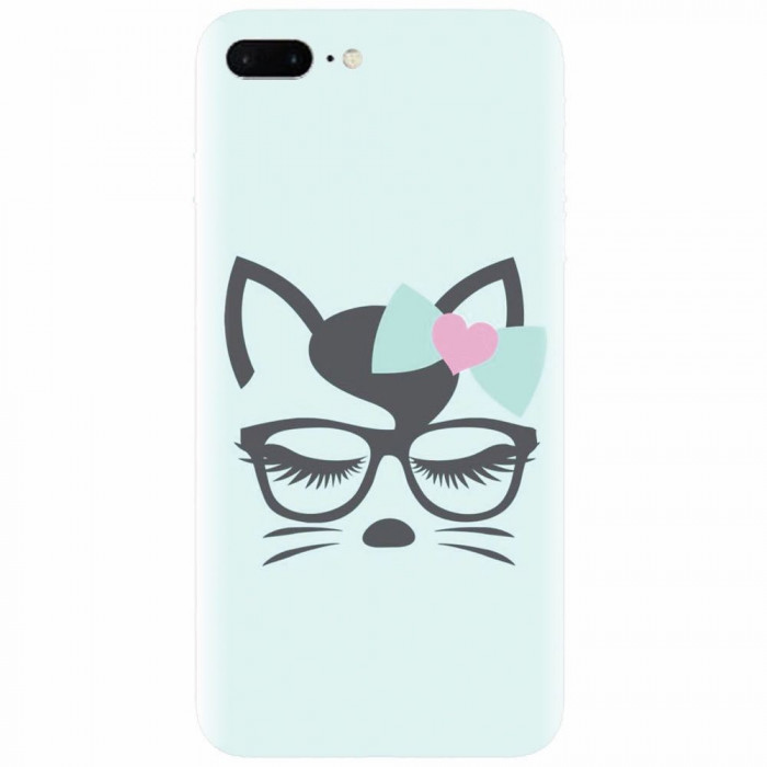 Husa silicon pentru Apple Iphone 8 Plus, Angel Cat