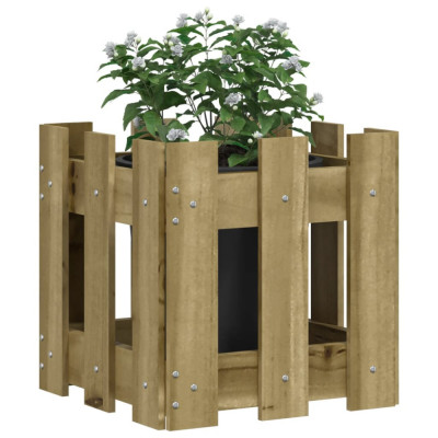 Jardiniera gradina design gard 30x30x30cm lemn de pin impregnat GartenMobel Dekor foto