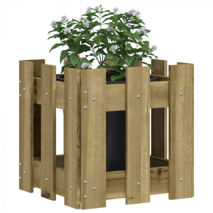 Jardiniera gradina design gard 30x30x30cm lemn de pin impregnat GartenMobel Dekor