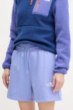 The North Face pantaloni scurți Essential Relaxed femei, culoarea violet, cu imprimeu, high waist, NF0A8C2F0YI1