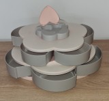 Cutie Rotativă Depozitare Gustări Bomboane Bijuterii Accesorii Margele Organizator Flori 2 Nivele 10 Compartimente