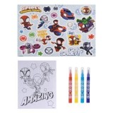 Set de Colorat cu Autocolante si Carioci - 20 File, CMCLASS