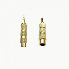 Adaptor Metalic Jack pentru Microfon Mama 6.3mm Tata 3.5mm 12E012 XXM foto