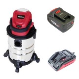 Cumpara ieftin Aspirator industrial,&nbsp;20V Li-ion, cu acumulator 4 Ah, incarcator, 20 L, umed/uscat, Worcraft