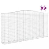 Cumpara ieftin Cosuri gabion arcuite, 9 buc 400x50x200/220 cm, fier galvanizat