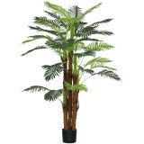 HOMCOM Plantă Artificială de Interior &icirc;n Ghiveci, cu 36 Frunze din PE și Ciment, &Oslash;16x160 cm, Verde | Aosom Romania