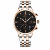 OUBELS Ceas barbatesc Quartz, BUSINESS Steel Cronograf, Data, Zi a saptamanii