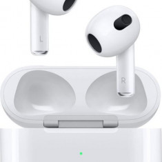 Casti True Wireless Apple Airpods 3, In-ear, Waterproof, Wireless Charging (Alb)