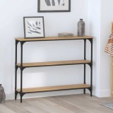 vidaXL Masă de consolă cu raft stejar artizanal 100 x 22.5 x 75 cm