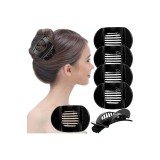 Set de 6 cleme plate pentru păr cu gheare RC ROCHE pentru femei cu păr gros, prindere sigură &icirc;n stil francez pătrat, negru mare