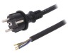 Cablu alimentare PLASTROL SCHUKO 5m, H07RN-F 3x1,5 mm&sup2;, IP44, Negru, Cod W-97216