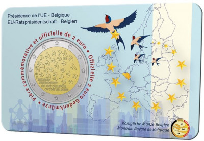 Belgia 2 euro 2024 comemorativ presedintia CE foto