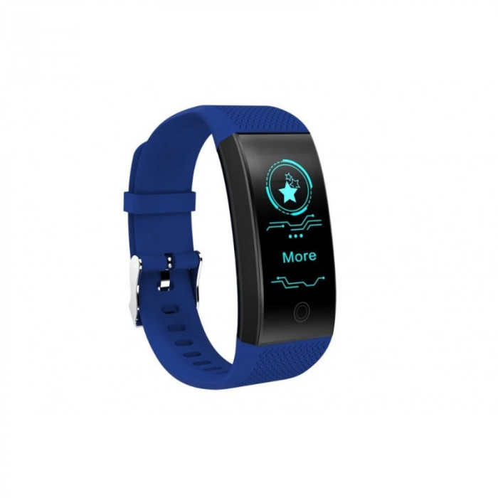 Resigilat Bratara Fitness Smart Techstar&reg; QW18 ALBASTRU, Monitorizare Cardiaca, Sedentary, Bluetooth, IP65, Ecran IPS