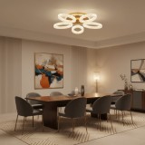 Lustra LED dimabila 66W cu telecomanda si 3 tipuri de lumina, auriu