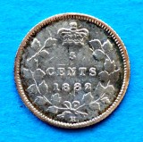 CANADA 5 CENTS CENTI 1882 H ARGINT STARE BUNA SPRE F BUNA