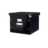 Cutie depozitare cu capac carton laminat cu capac negru Leitz WOW Click&amp;Store