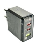 INCARCATOR retea Borofone &quot;BN22&quot; , Quick Charge 65W, 1 x USB, 2 x USB Type-C, gri metal &quot;6941991114601&quot; (timbru verde 0.18 lei)