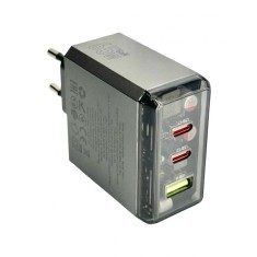 INCARCATOR retea Borofone &quot;BN22&quot; , Quick Charge 65W, 1 x USB, 2 x USB Type-C, gri metal &quot;6941991114601&quot; (timbru verde 0.18 lei)