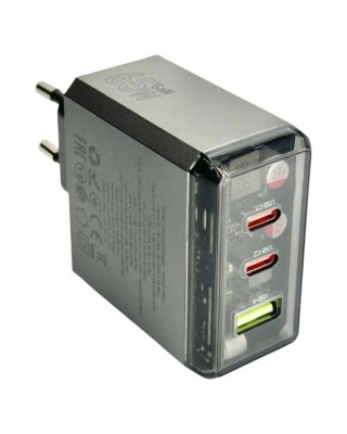 INCARCATOR retea Borofone &amp;quot;BN22&amp;quot; , Quick Charge 65W, 1 x USB, 2 x USB Type-C, gri metal &amp;quot;6941991114601&amp;quot; (timbru verde 0.18 lei) foto