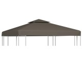 Acoperis de pavilion, 2 niveluri, gri taupe, 3x3 m, 310 g/m&sup2; GartenMobel Dekor, vidaXL