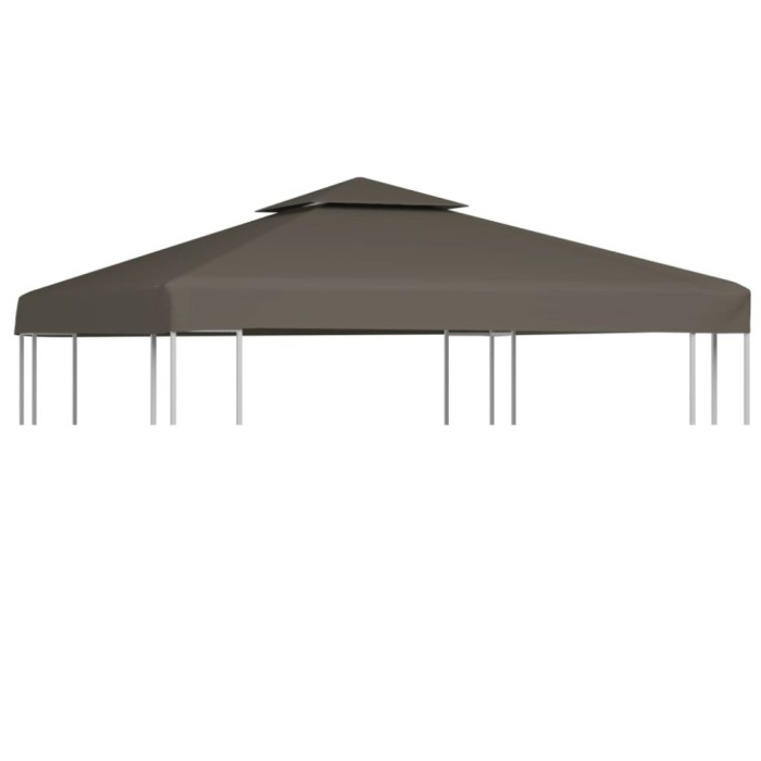 vidaXL Acoperiș de pavilion, 2 niveluri, gri taupe, 3x3 m, 310 g/m&sup2;