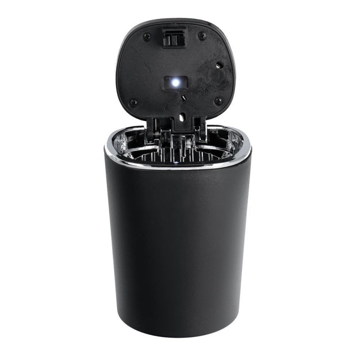 Scrumiera auto cu lumina LED, neagra