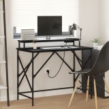 vidaXL Birou Stejar negru 100 x 50 x 86.5 cm Lemn compozit