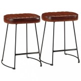 Cumpara ieftin Scaune de bar, 2 buc., maro &icirc;nchis, 40x29,5x53 cm