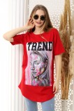J761-3 Tricou oversize cu imprimeu colorat