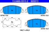 ATE 13.0460-5513.2 set placute frana,frana disc