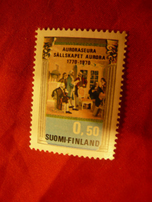 Serie Finlanda 1970 - 200 Ani Lucrare literara Aurora Verein , 1 valoare foto