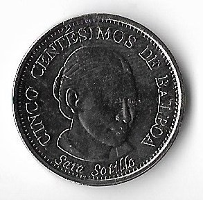 Moneda 5 centesimos 2019 - Panama, Sara Sorillo foto
