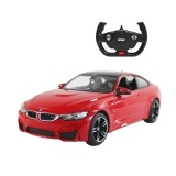Masina cu telecomanda BMW M4 Rastar, 32.3 x 14.8 x 13.9 cm, 5 x AA, 10 km/h, tractiune 2 WD, anvelope cauciuc, Rosu
