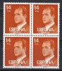 Spania 1982 - Regele Juan Carlos I - Noua valoare, Bloc de 4, MNH, Nestampilat