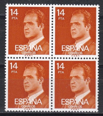 Spania 1982 - Regele Juan Carlos I - Noua valoare, Bloc de 4, MNH foto