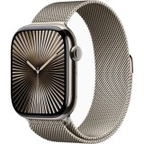 Apple Watch Seria 10, GPS + Cellular, 46 mm, Natural Titanium Case, Natural Milanese Loop, S/M