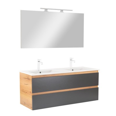 Mobilier complet de baie Vario Forte 120 stejar-antracit foto