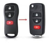 Set 2 bucati - Carcasa cheie Transformare briceag Topautochei&amp;#174; compatibila cu Nissan Infiniti Xterra Frontier Murano Pathfinder Titan, 3 butoane
